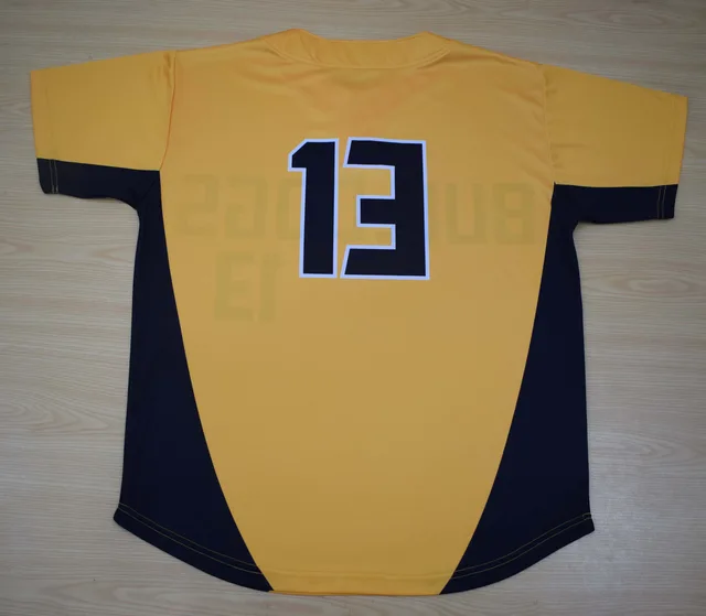 Yellow & Navy Baseball & Softball Jersey, view 3