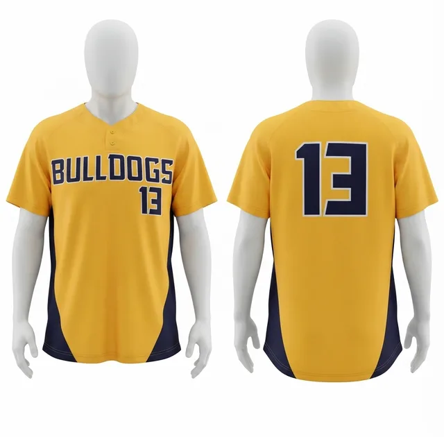 Yellow & Navy Baseball & Softball Jersey