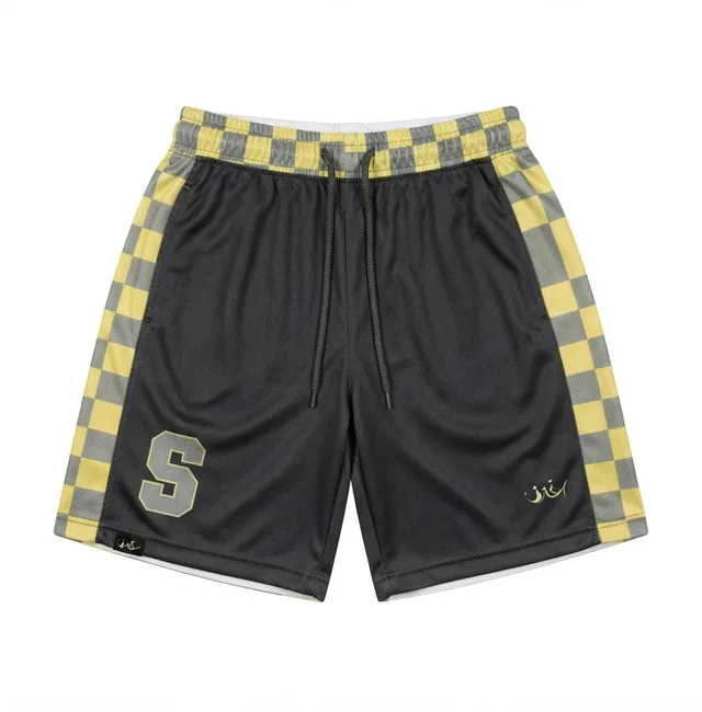 Black, Yellow & Grey Basketball Jersey, view 4