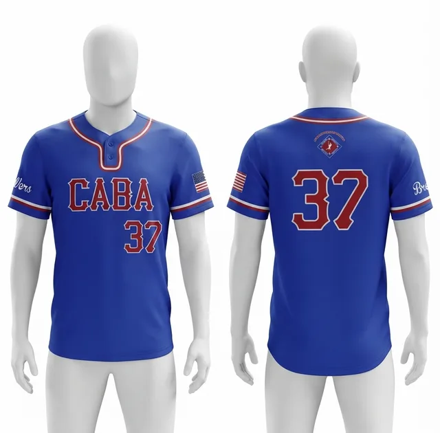 Blue, Red & White Baseball & Softball Jersey