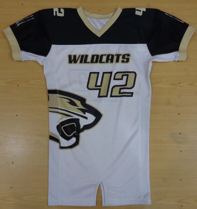White, Black & Gold American Football Jersey, view 2