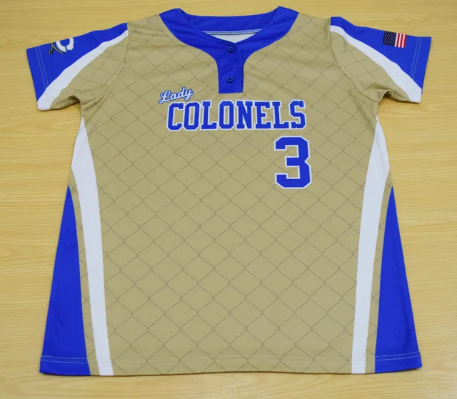 Gold & Blue Baseball & Softball Jersey, view 2