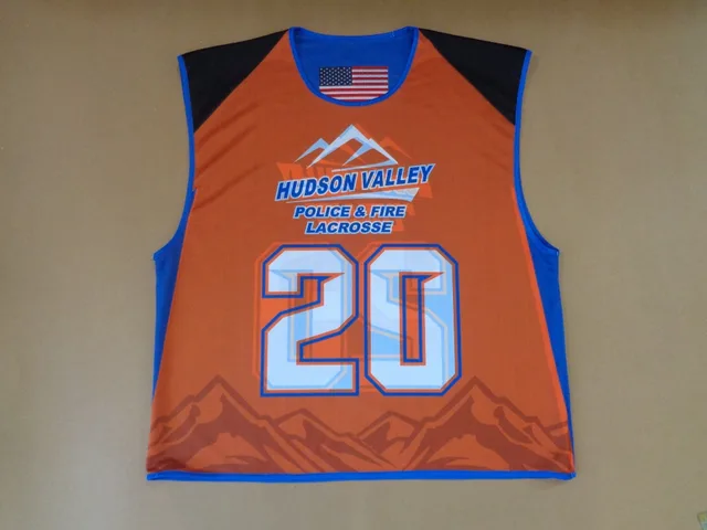 Blue, Orange & Black Lacrosse Jersey, view 5