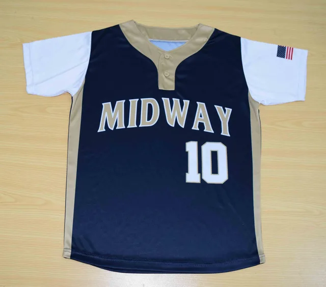 Navy, White & Gold Baseball & Softball Jersey, view 2