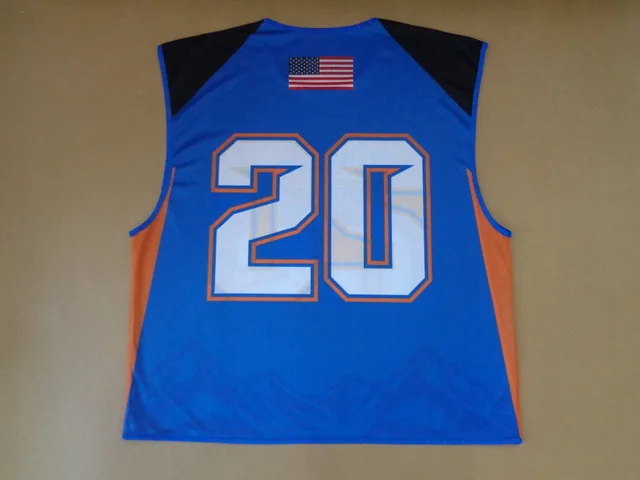 Blue, Orange & Black Lacrosse Jersey, view 3