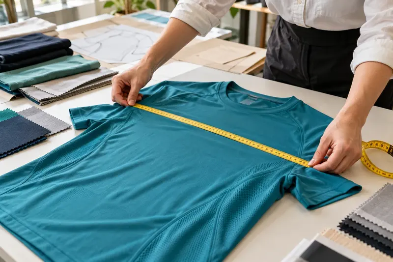Checking the construction of a finished sports jersey